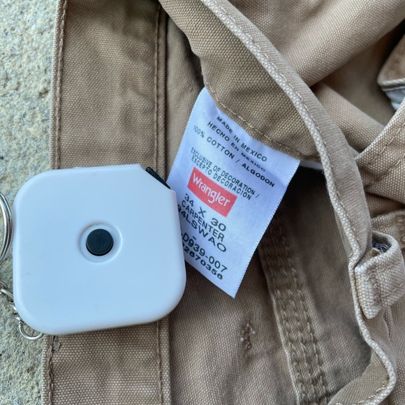 Wrangler Pants Mens 34x30 Carpenter Work Construction Utility Brown Straight - Picture 2 of 4